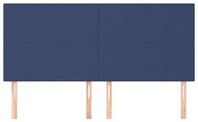 Cabeceira de cama 4 pcs tecido 80x5x78/88 cm azul