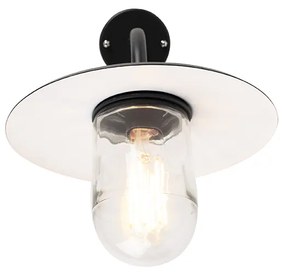 Candeeiro de parede exterior preto IP44 - Munich