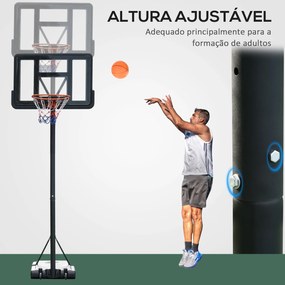 HOMCOM Cesta de Basquetebol de Exterior com Altura Ajustável 220-365 c