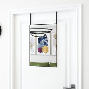 vidaXL Espelho para porta 40x60 cm vidro e alumínio preto