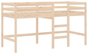 Cama alta p/ criança c/ escada 80x200cm madeira de pinho maciça