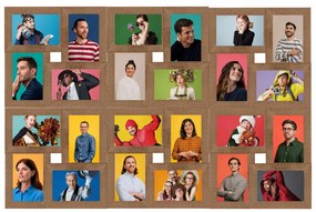 Moldura para 24 (13x18 cm) fotografias MDF castanho-claro