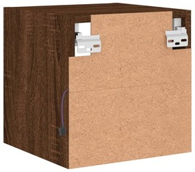 Móveis de parede para TV com luzes LED 2 pcs carvalho castanho