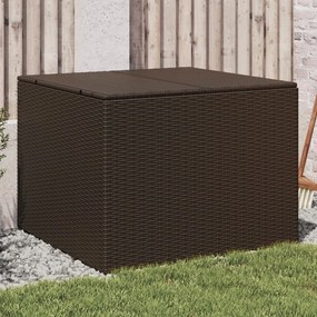 vidaXL Caixa de arrumação para jardim 291L vime PE castanho