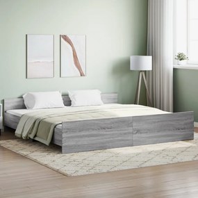 Estrutura de Cama Moona - 180x200 cm - Cinzento - Design Moderno