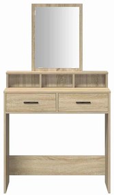 Mesa de maquilhagem vidaXL com gavetas em Carvalho Sonoma 79x41x140 cm