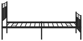 Estrutura de cama com cabeceira e pés 100x200 cm metal preto