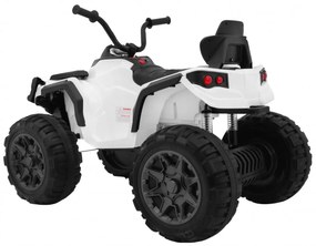 Moto 4 elétrica para crianças 12V 2x45W ATV Com Comando, com Rodas Espuma EVA, Assento couro ecológico, som Crianças Até 30Kg Branca