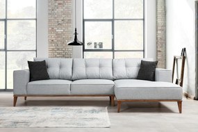 Sofá-Cama de Canto Montana - Cinza Claro - 288 x 160 x 91 x 85 cm