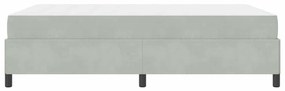 Estrutura da Cama Branco e Cinza Claro 160 x 200 cm Veludo