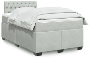 Cama boxspring com colchão 120x190 cm veludo cinzento-claro