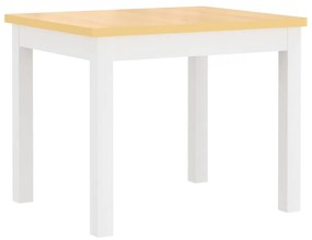3 pcs conjunto mesa e cadeiras infantil MDF branco e bege