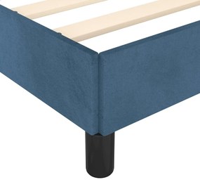 Estrutura de cama 140x200 cm veludo azul-escuro