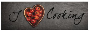 Tapete de cozinha lavável 60x180 cm veludo texto cooking