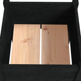 Vasos/floreiras de jardim 2 pcs 40x40x70 cm pinho maciço preto