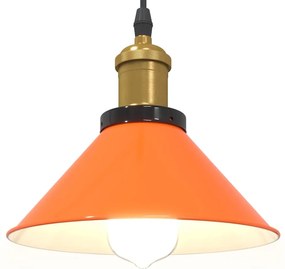 Candeeiro suspenso regulável altura E27 laranja brilhante Ø22cm