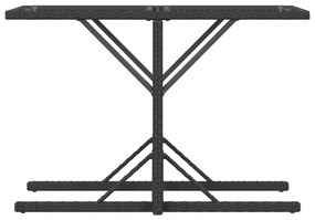 3 pcs conjunto de bistrô com almofadões vime PE preto