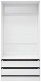 Roupeiro 100x50x200 cm derivados de madeira branco brilhante