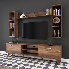 Conjunto de Móvel de TV "Askel" M2 – Design Moderno em Nogueira