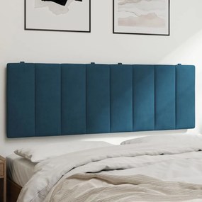 vidaXL Almofadão de cabeceira 140 cm veludo azul