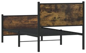 Estrutura de cama sem colchão 90x190 cm metal carvalho fumado