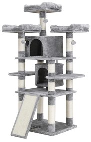 Árvore para gatos FEANDREA, Torre grande para gatos, 172 cm, cinza claro PCT18W