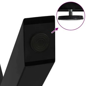 Pés para mesa de centro em formato de X, 2 peças, preto, 70x(30-31) cm