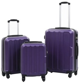 vidaXL Conjunto de tróleis estojo rígido 3 pcs ABS roxo