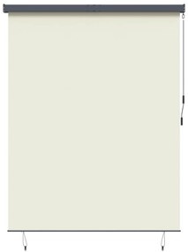 vidaXL Cortina Rolô Exterior Riscas Manual Creme 200 x 250 cm tecido