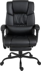 Vinsetto Cadeira Ergonômica com Massagem de 6 Pontos Encosto Alto Reclinável Apoio para Pés e Controlo Remoto 66x75x112-122 cm Preto | Aosom Portugal