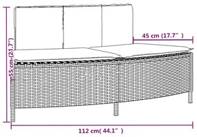 Bancos p/ banheira de hidrom. c/ almofadões 2 pcs vime PE cinza