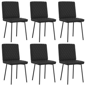 Cadeiras de jantar 6 pcs couro artificial preto