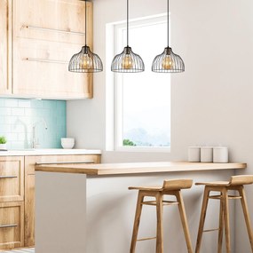 Candeeiro Suspenso Kozan – Preto Antigo – 101 x 28 x 46-126 cm
