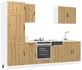 vidaXL 7 peças armário de cozinha conjunto Kalmar carvalho artisiano