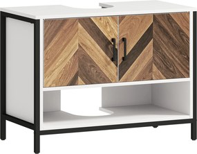 Móvel para Lavatório (não incluido) Pousar Móvel Casa de Banho com 2 Portas e Compartimento Aberto para Lavatório com ou sem Pedestral 80x40x60 cm Bra