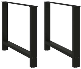 Pés para mesa de jantar , pretos, 2 peças, 100x (72-73) cm, aço