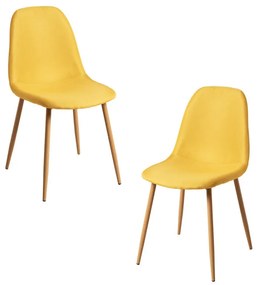 Pack 2 Cadeiras Teok Tecido - Amarelo