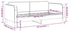 Sofá-cama 90x190 cm tecido cinzento-claro