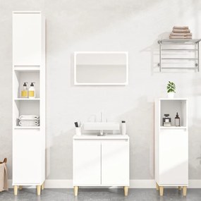 vidaXL 2 pcs conjunto móveis casa de banho derivados de madeira branco