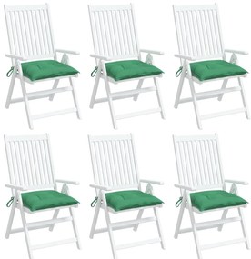 Almofadões de cadeira 6 pcs 40x40x7 cm tecido oxford verde