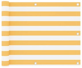 vidaXL Tela de varanda 75x600 cm tecido Oxford branco e amarelo