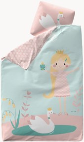 Conjunto de roupa de cama para crianças em cetim de algodão Little Princess