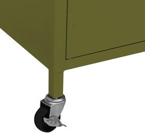 Armário de arrumação aço 60x35x56 cm verde-azeitona