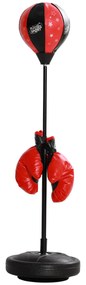 AIYAPLAY Punching Ball Crianças Kit Boxe Luvas Ajustável 68-102 cm Base Preenchível Diversão Atividade Física Vermelho | Aosom Portugal