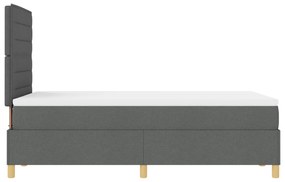 Cama Box Spring com Colchão Cinza Escura 120x200 cm Tecido