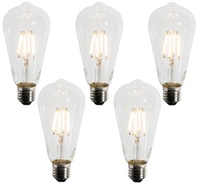 Conjunto de 5 lâmpadas LED E27 A60 com sensor crepuscular 4W 400 lm 2200K