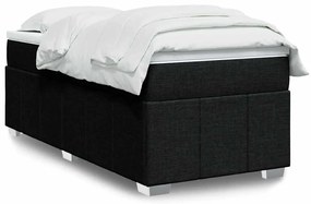 Cama com molas/colchão 100x200 cm tecido preto