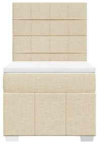 Cama com molas/colchão 100x200 cm tecido cor creme