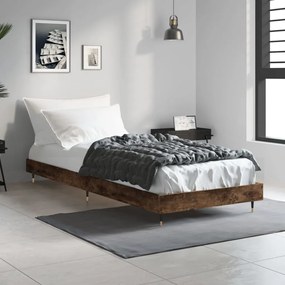 Estrutura cama s/ colchão derivados de madeira carvalho fumado