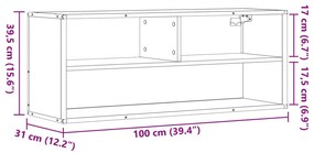 Móvel p/ TV 100x31x39,5 cm deriv. madeira/metal cinzento sonoma